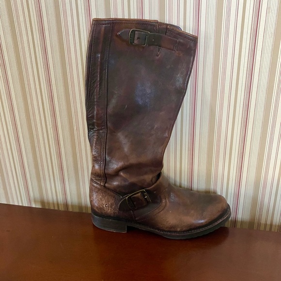 Frye Boots Calf-Length Real Leather with Adjustable Buckles - Picture 4 of 9